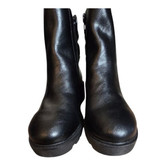 White Mountain Black Leather Ankle Booties - Picture 3 of 16